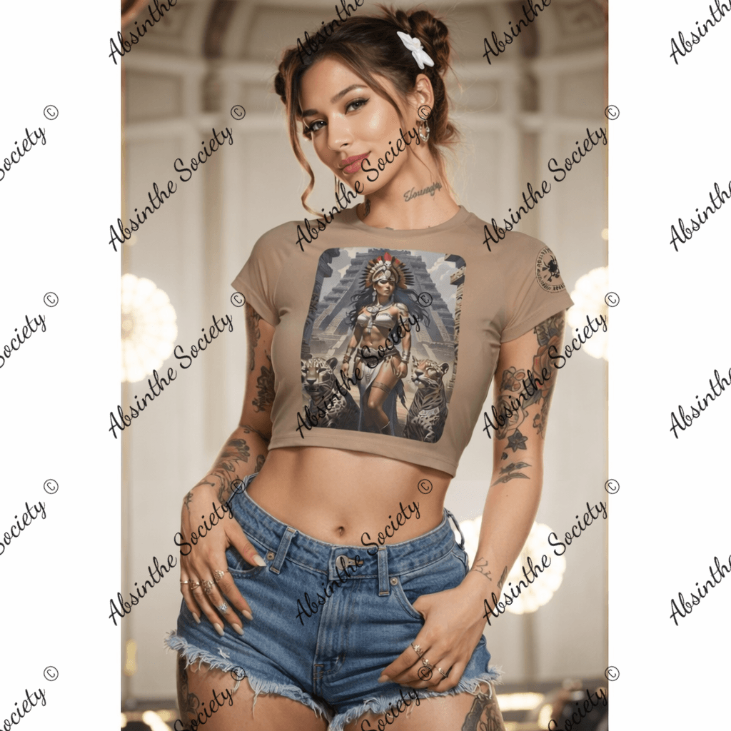Jaguar Queen Brown - Cropped T-shirt