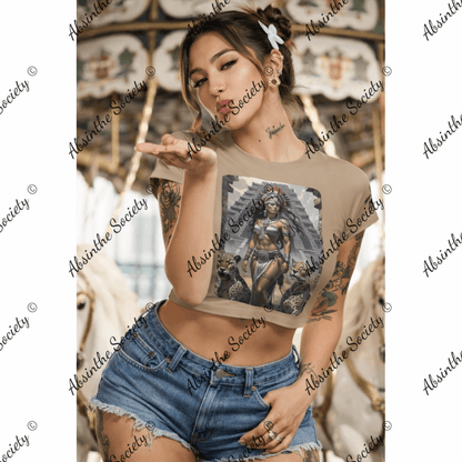 Jaguar Queen Brown - Cropped T-shirt