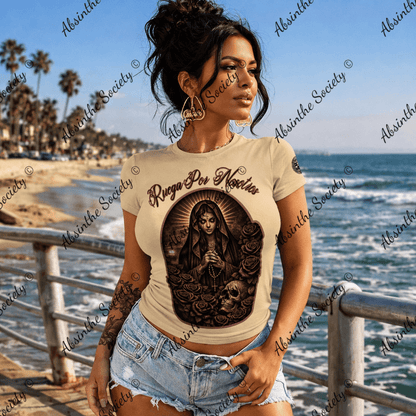 Ruega Por Nosotros | Slim-Fit T-Shirt | Dark Chicano Catholic Streetwear