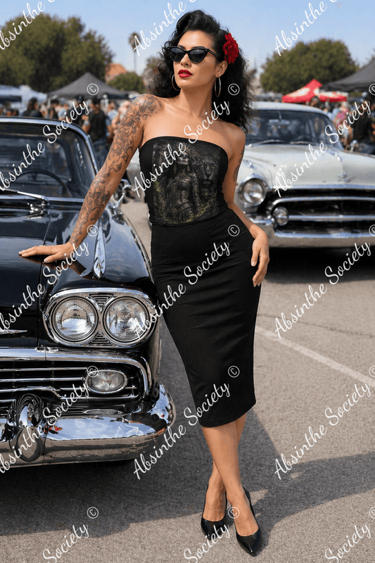 La Reina | Double-Layer Strapless Top | Dark Chicana Royal Streetwear
