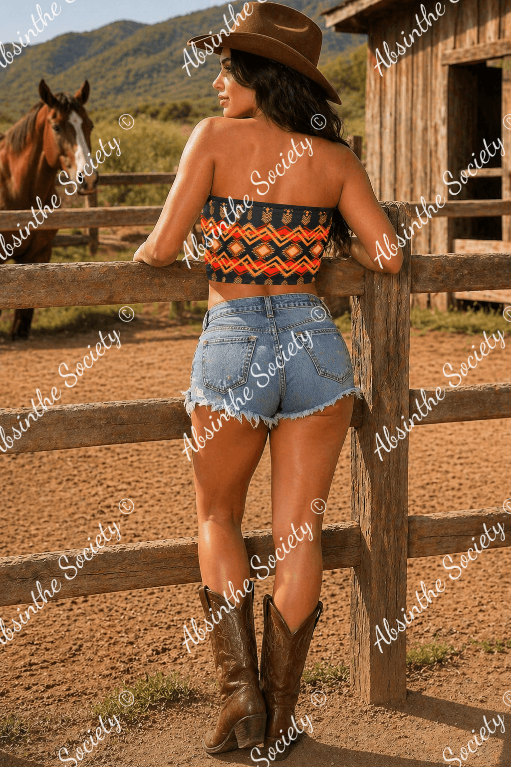 La Sombra | All-Over Print Tie Bandeau Top | Dark Chicana Gothic Streetwear