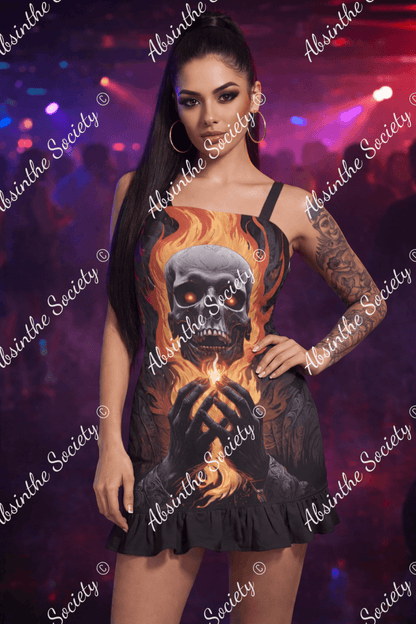 Dante's Inferno Ruffle Hem Mini Dress