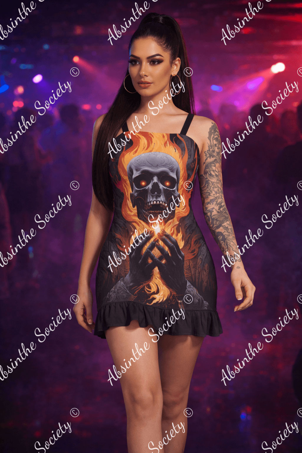 Dante's Inferno Ruffle Hem Mini Dress 3XL
