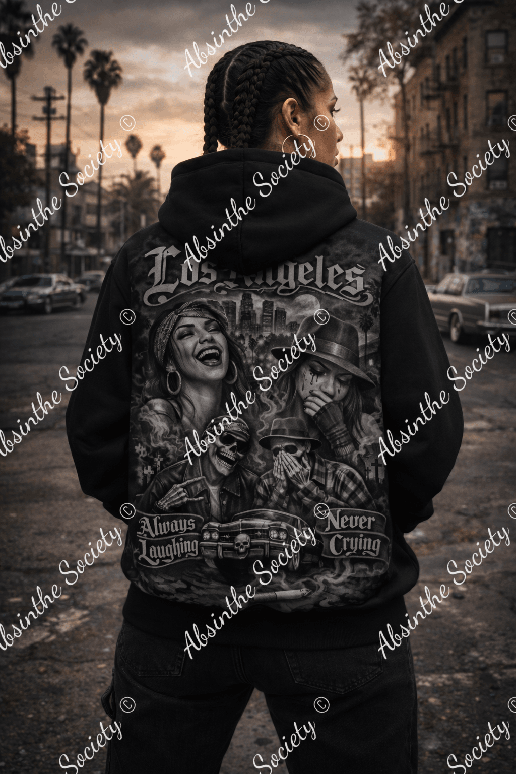 Always Laughing Never Crying - Unisex Pullover Hoodie - Cotton White