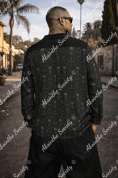 Ethereal Noir-Long Sleeve Shirt With Pocket