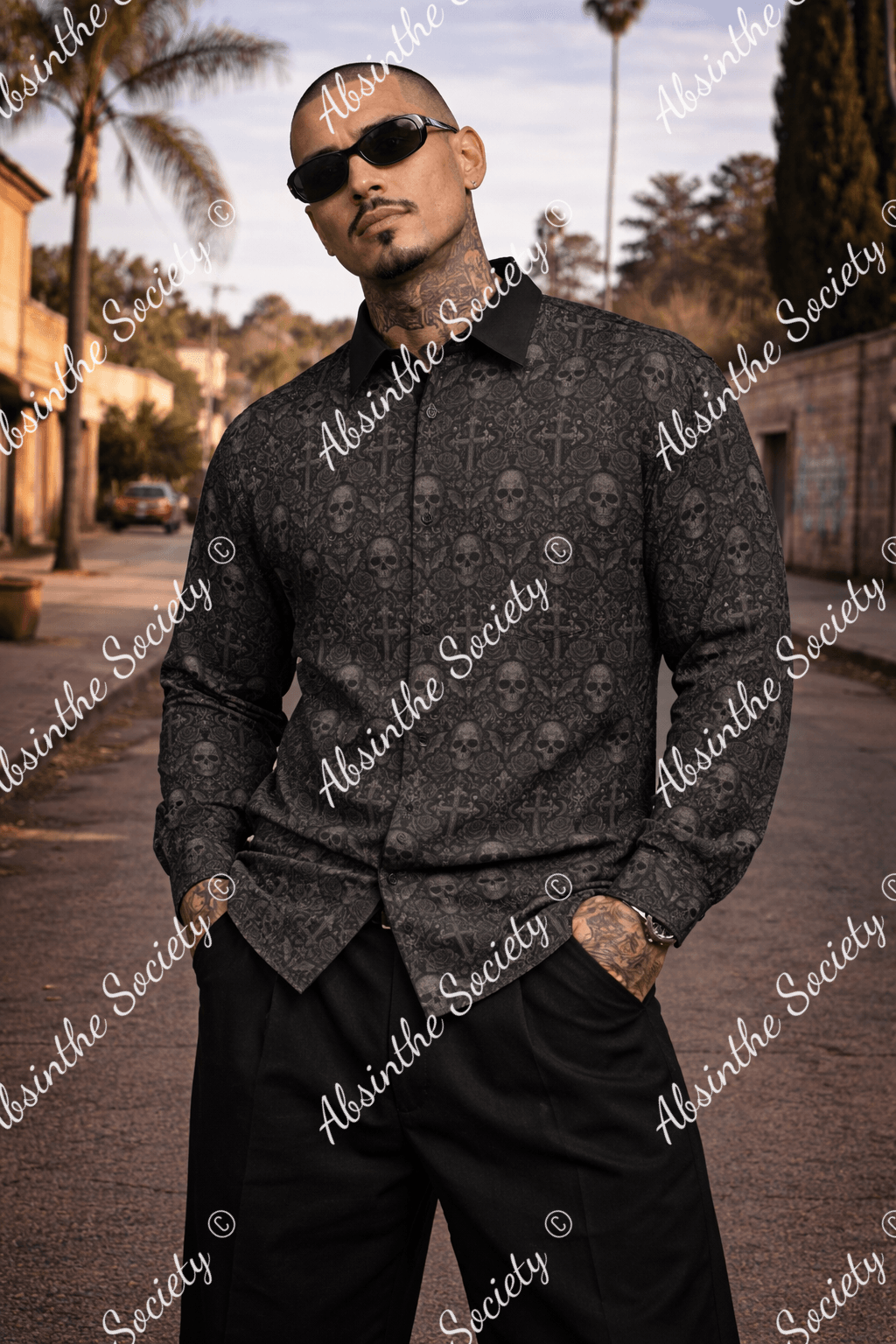 Ethereal Noir-Long Sleeve Shirt With Pocket White