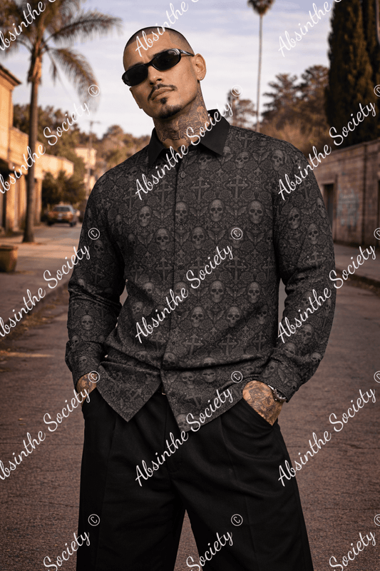 Ethereal Noir-Long Sleeve Shirt With Pocket White