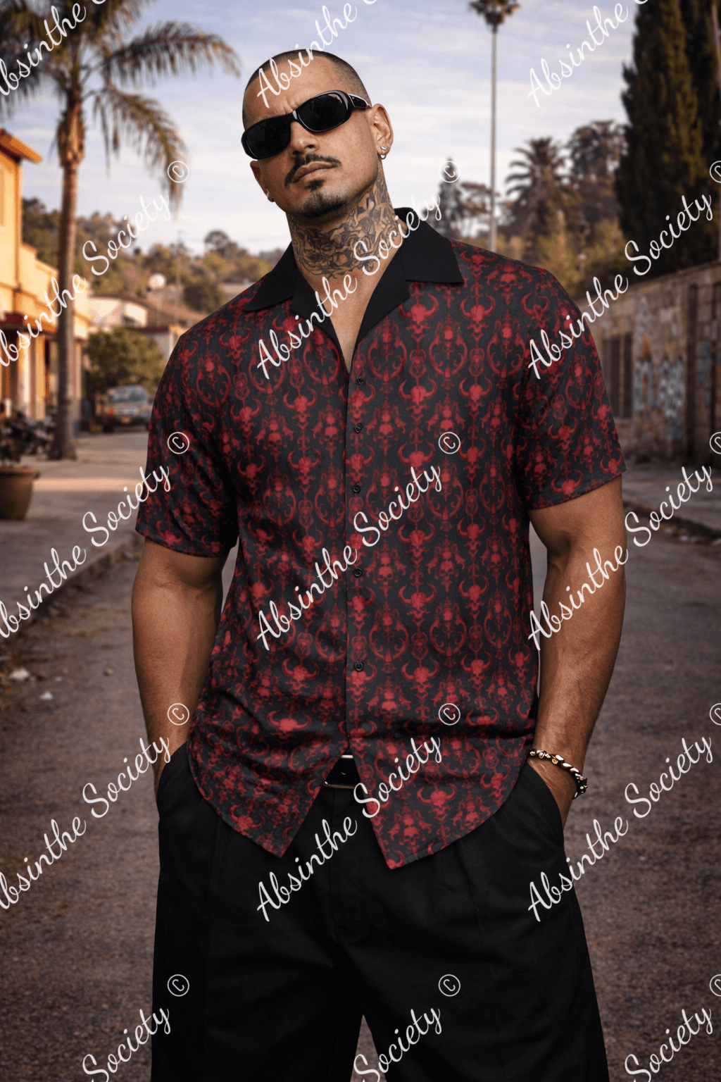 Dark Descent Hawaiian Shirt - Gothic White