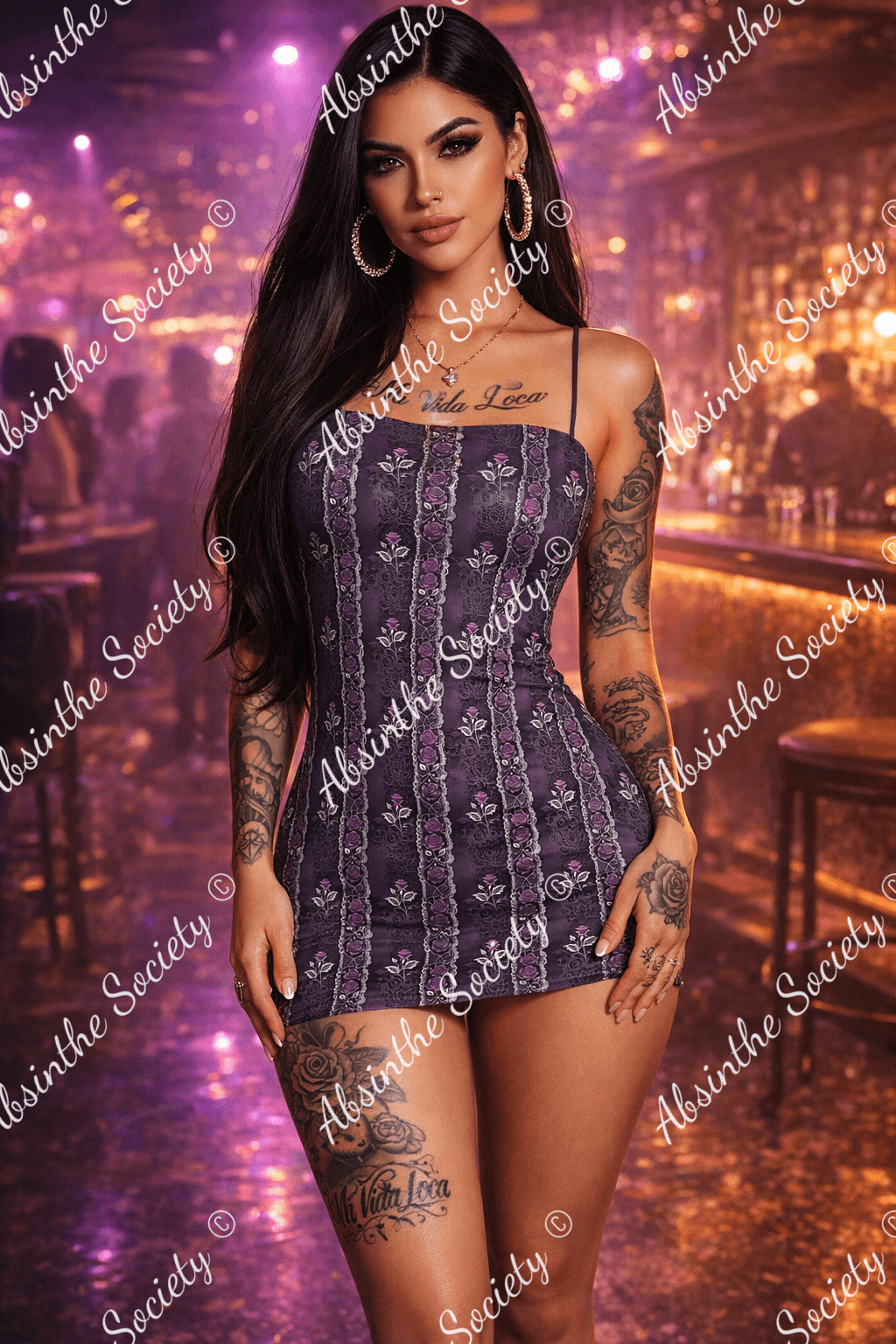 Nightshade - Gothic Floral - Mini Dress