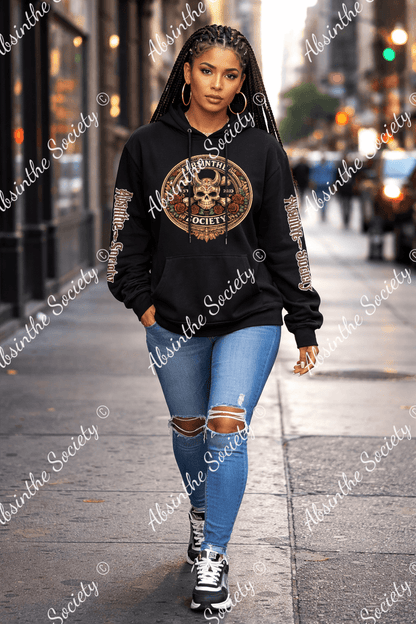 Absinthe Society Color Logo - Pure Cotton Hoodie Black