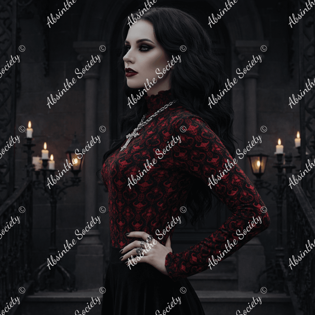 Dark Descent Women's Mesh T-shirt - Gothic Sheer Long Sleeve