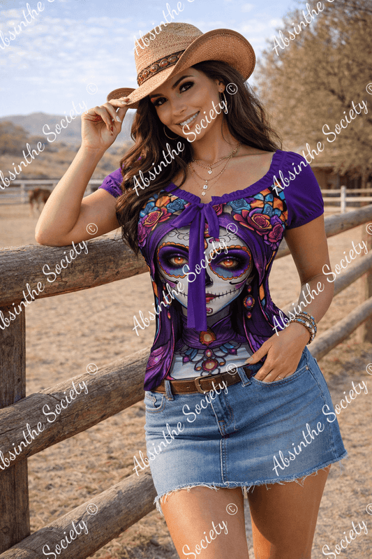 Luminous Nightfall - Puff Sleeve Shirt