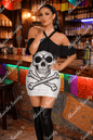 Skull Ritual - Cold Shoulder Ruffle Cami Dress White