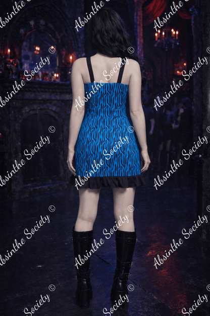 Blue-Eyed Tiger Ruffle Hem Mini Dress