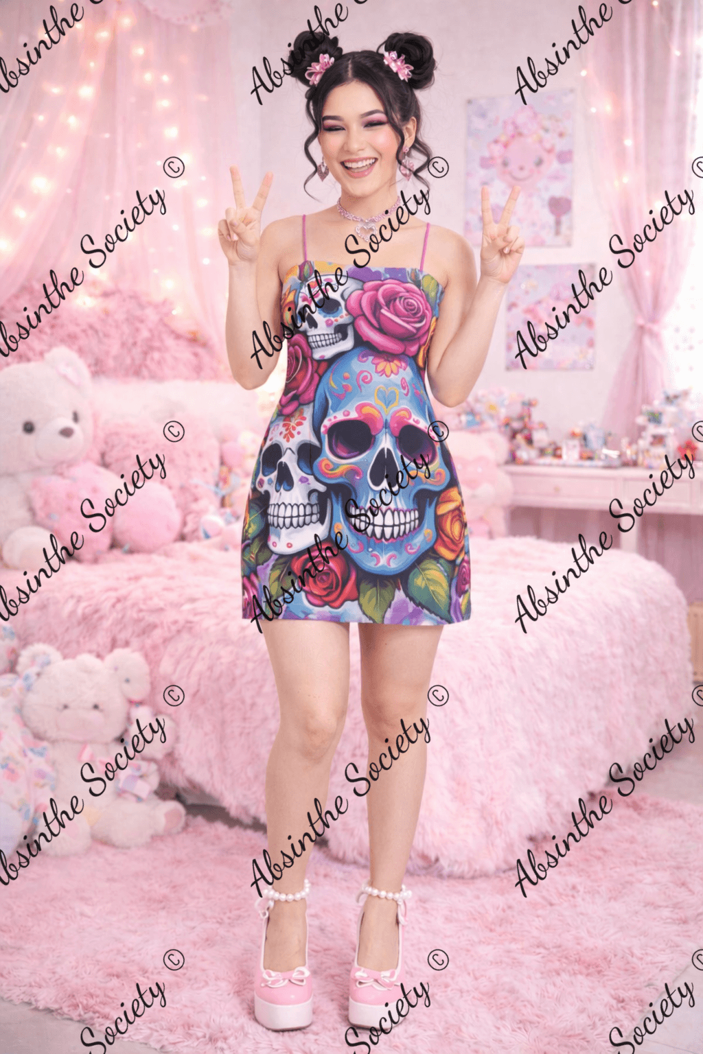 Haunted Harmony - Spaghetti Strap Mini Dress 3XL