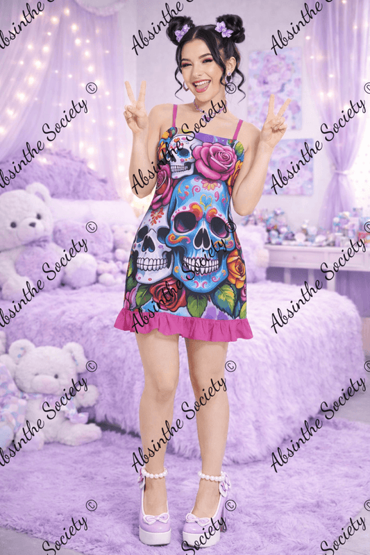 Haunted Harmony- Ruffle Hem Mini Dress 3XL