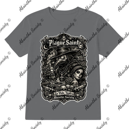La Vida Toxica - Plague Saint Pareja- Grayscale T-Shirt Printed in USA