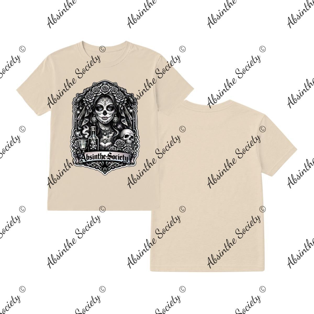 Absinthe Society Catrina - T-Shirt Printed in USA Sand