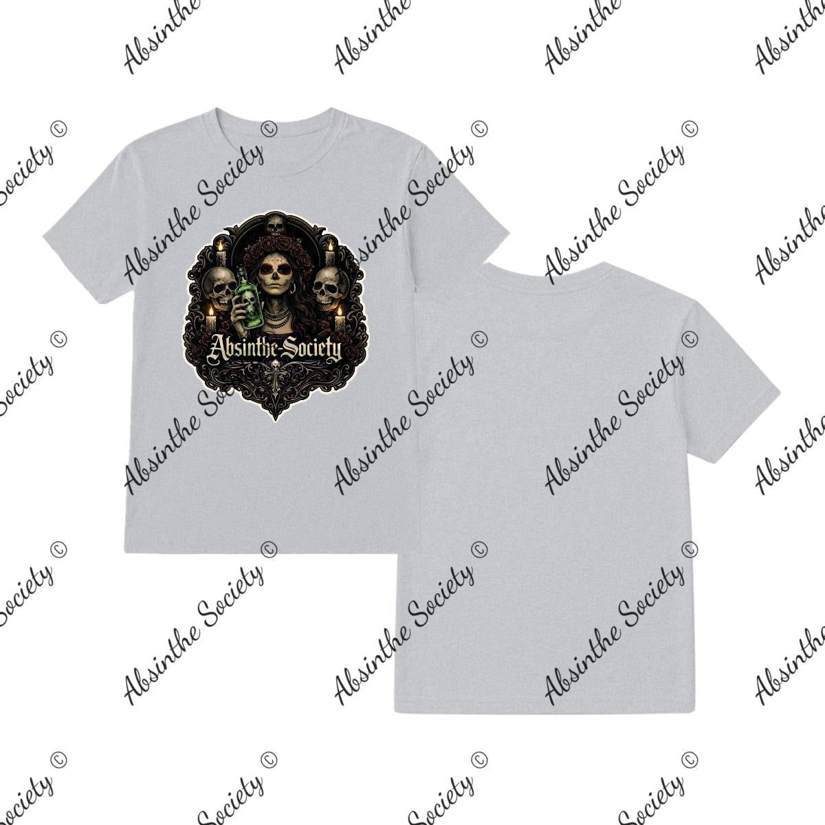 La Catrina de Absenta — La Viuda T-Shirt | Absinthe Society Sport Grey