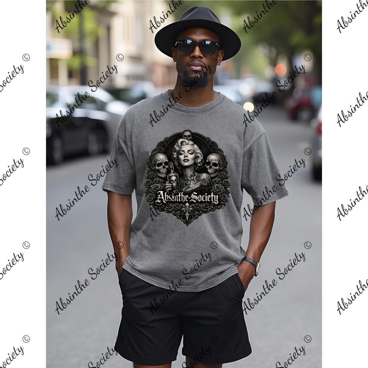 Marilyn Absinthe- Unisex Heavyweight T-shirt Printed in USA Gray