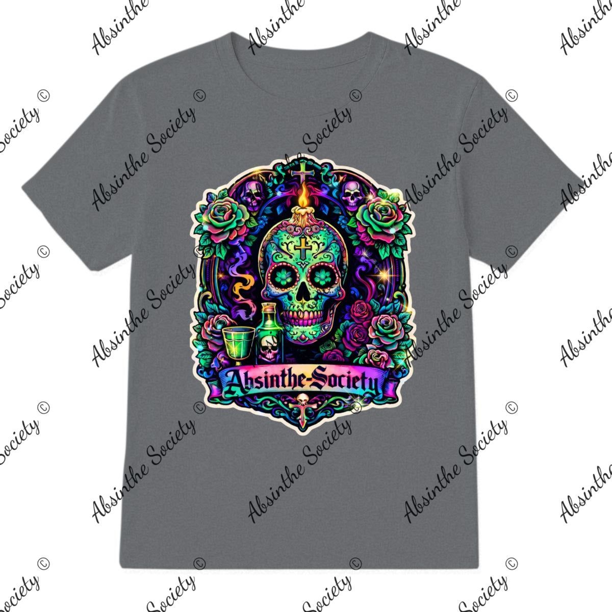 Absinthe Society Sugar Skull- T-Shirt Printed in USA