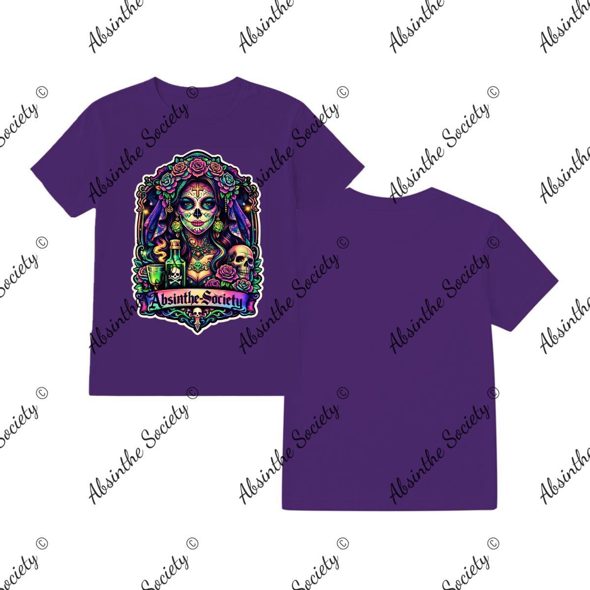 Absinthe Society Catrina Color - T-Shirt Printed in USA purple color