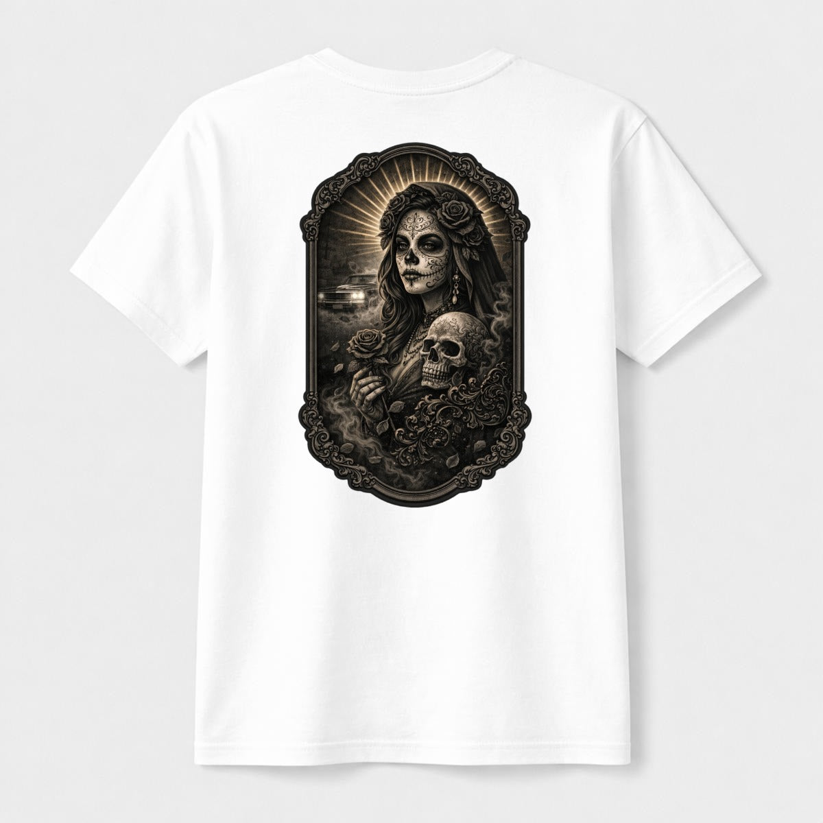 For Tha Homies | Double-Sided DTG Tee | Dark Chicana Gothic Streetwear