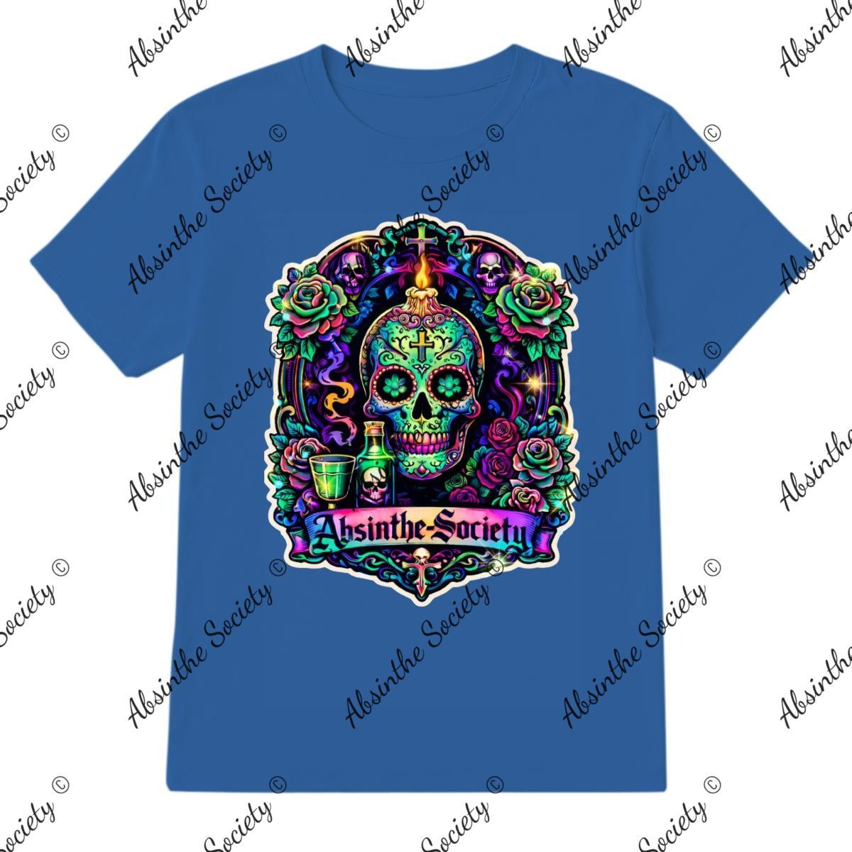 Absinthe Society Sugar Skull- T-Shirt Printed in USA