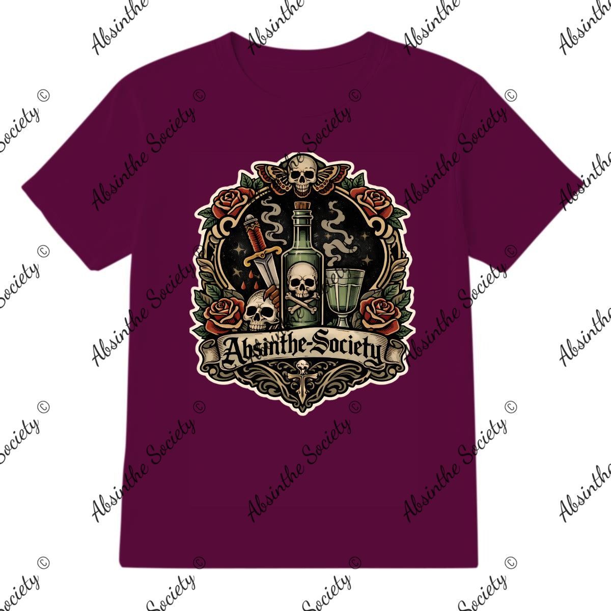 Absinthe Society Old Skool Tattoo Inspired - T-Shirt Printed in USA