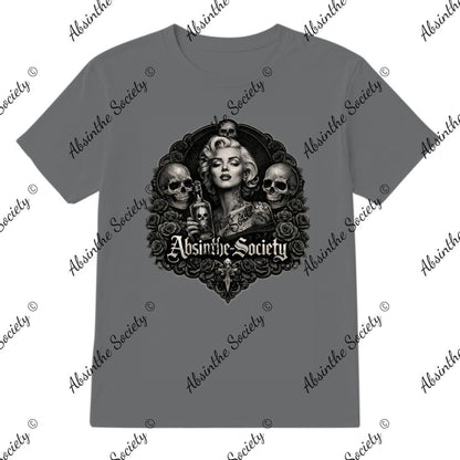 Marilyn Absinthe Society - T-Shirt Printed in USA Charcoal