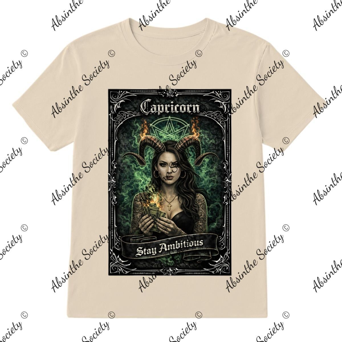 Capricorn - Stay Ambitious T-Shirt Printed in USA
