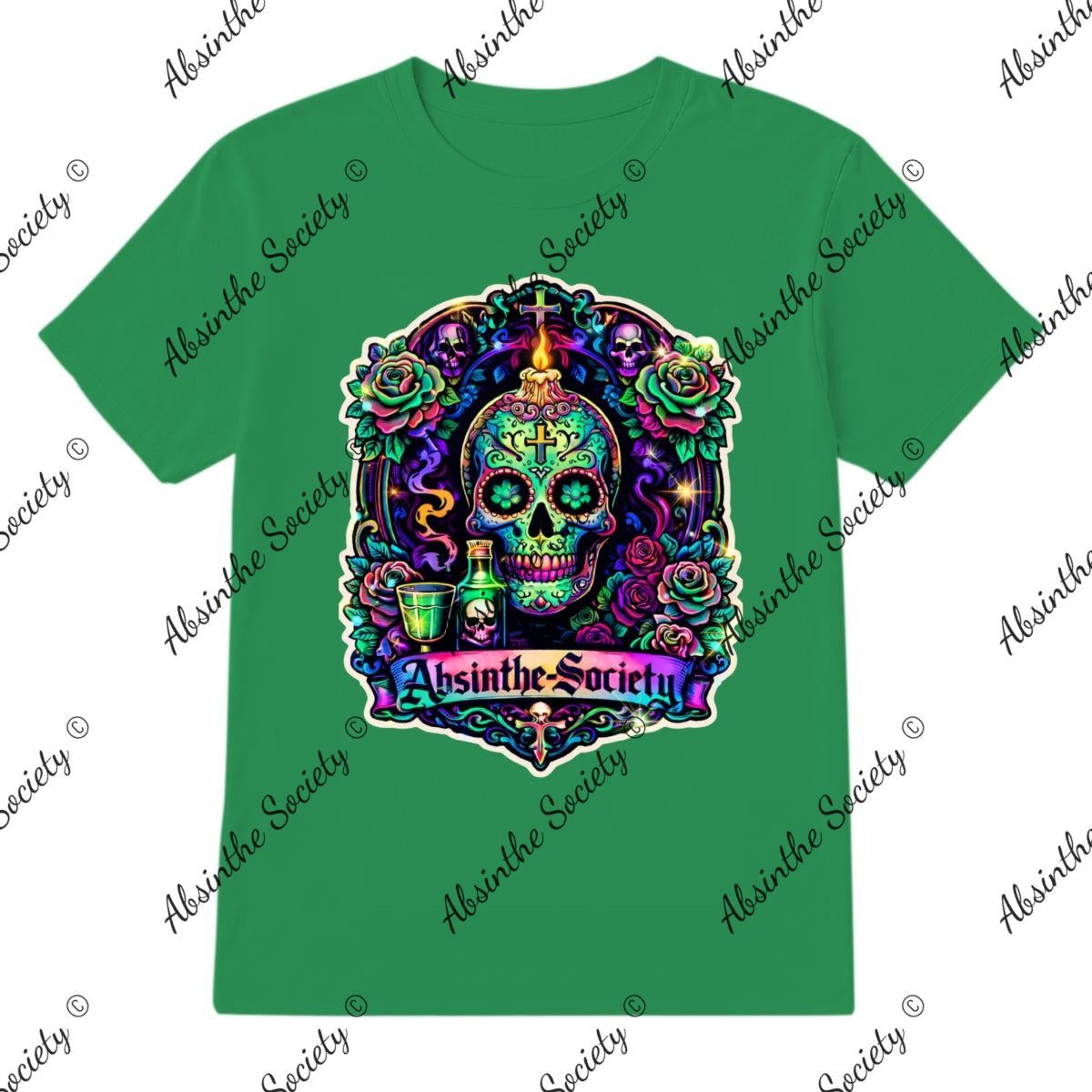 Absinthe Society Sugar Skull- T-Shirt Printed in USA