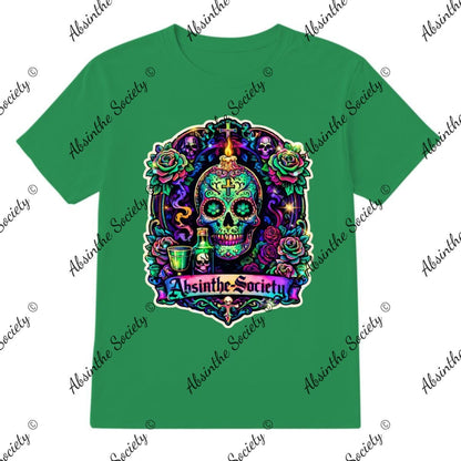 Absinthe Society Sugar Skull- T-Shirt Printed in USA