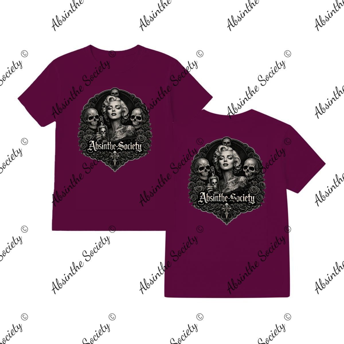 Marilyn Absinthe Society - T-Shirt Printed in USA Maroon