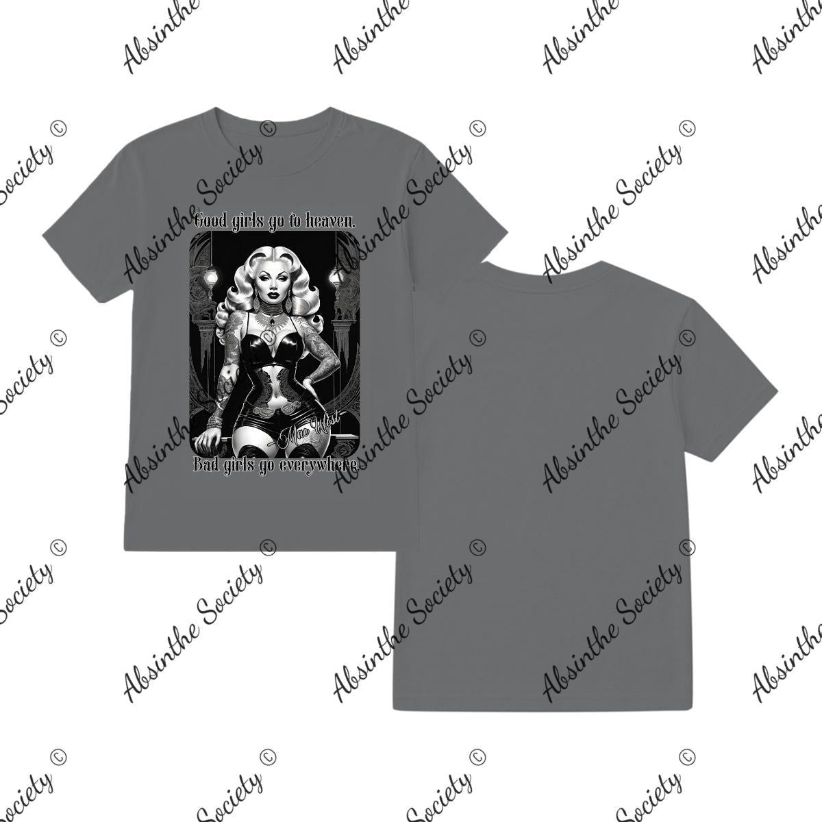 Good Girls/Bad Girls Mae West - T-Shirt Printed in USA Charcoal