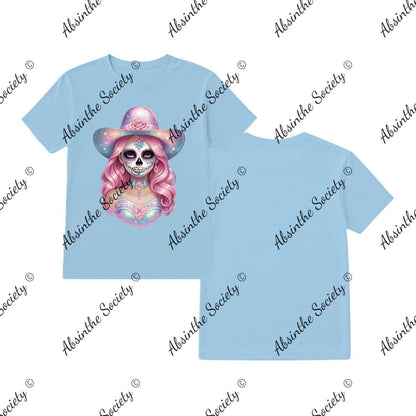 Pretty Pastel Catrina - T-Shirt Printed in USA Light blue