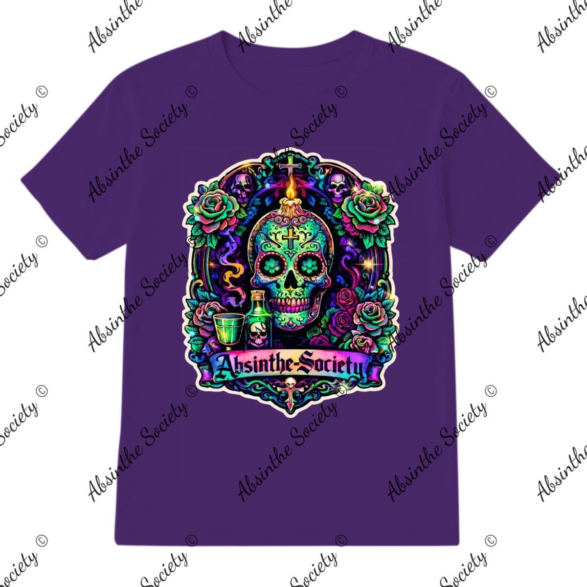 Absinthe Society Sugar Skull- T-Shirt Printed in USA