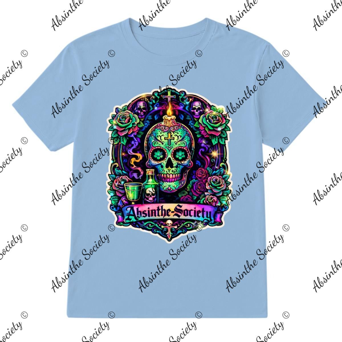 Absinthe Society Sugar Skull- T-Shirt Printed in USA