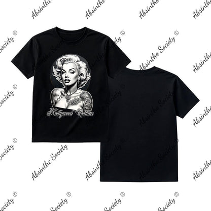 Marilyn Hollywood Goddess- T-Shirt Printed in USA Black