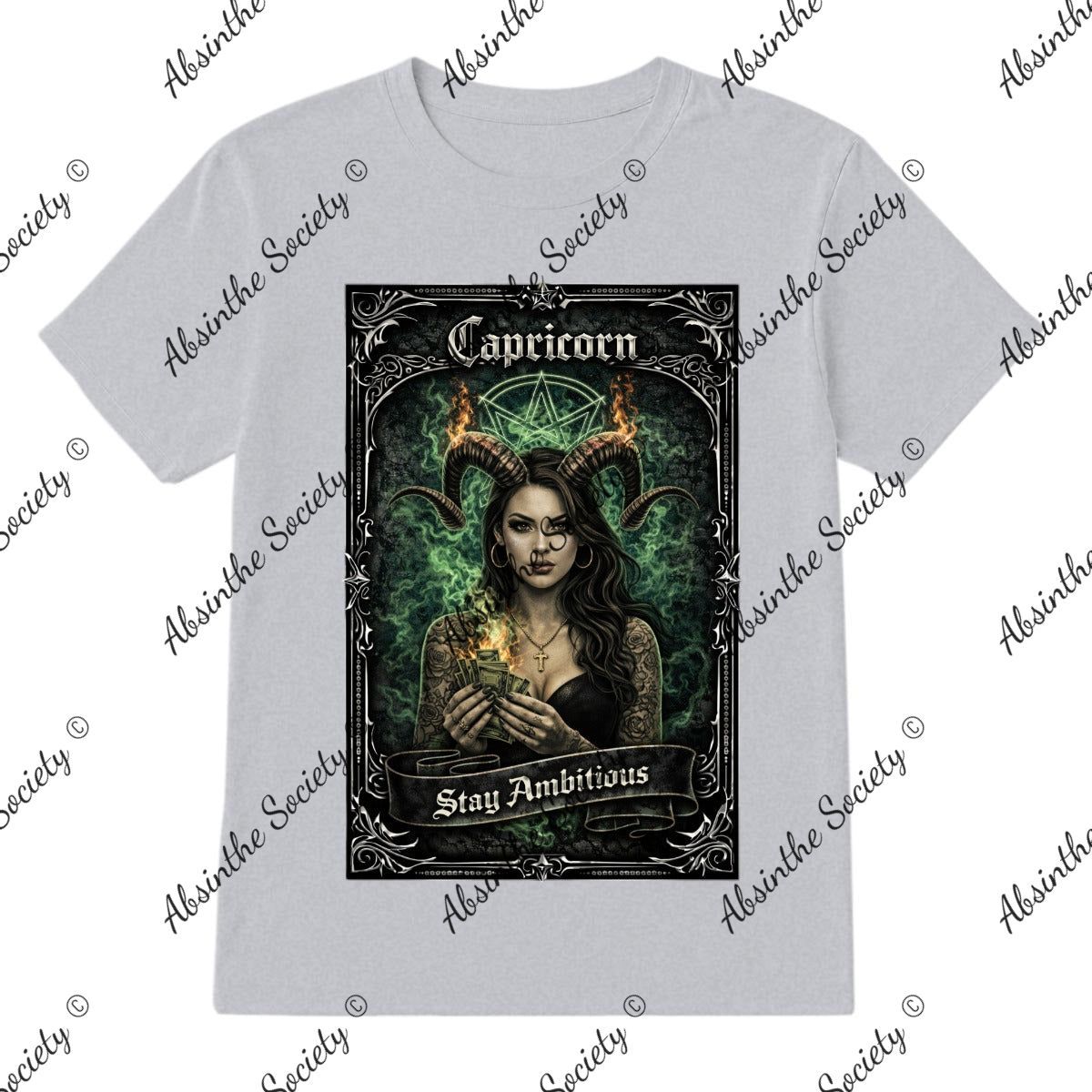 Capricorn - Stay Ambitious T-Shirt Printed in USA