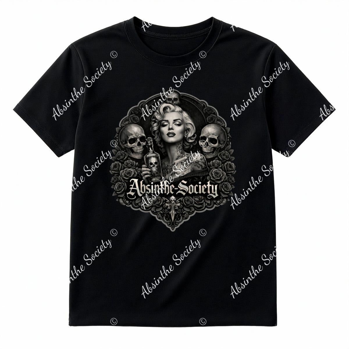 Marilyn Absinthe Society - T-Shirt Printed in USA Black