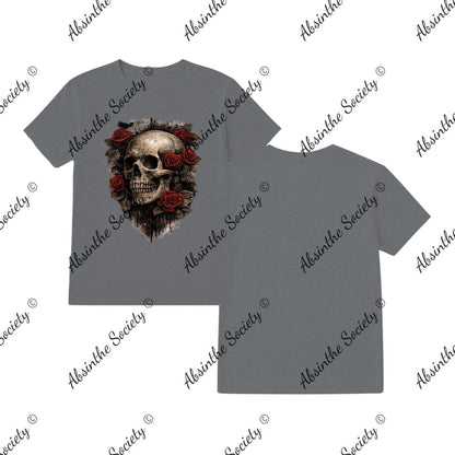 Rose Skull T-Shirt | Printed in USA Graphite