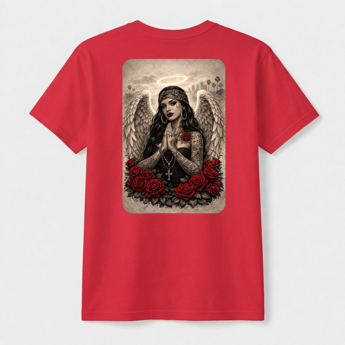 La Angel de Rosas |Premium Cotton | Dark Chicana Gothic Streetwear