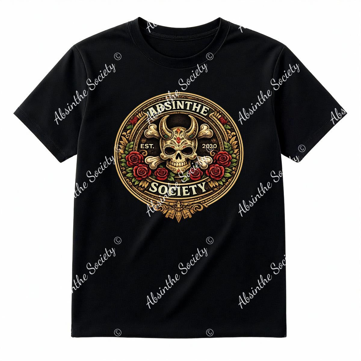Absinthe Society Color Logo- T-Shirt Printed in USA