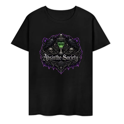 Nevermore (black) - Absinthe Society Premium Pure Cotton T-shirt Front Print