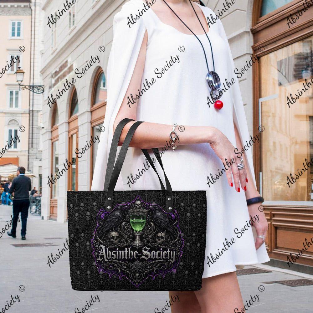 Quoth the Raven - Leather Handbag - Poe Inspired- Absinthe Society