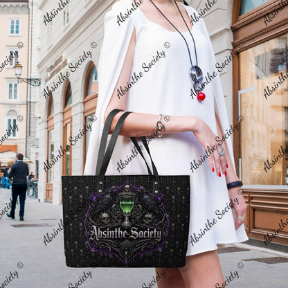 Quoth the Raven - Leather Handbag - Poe Inspired- Absinthe Society