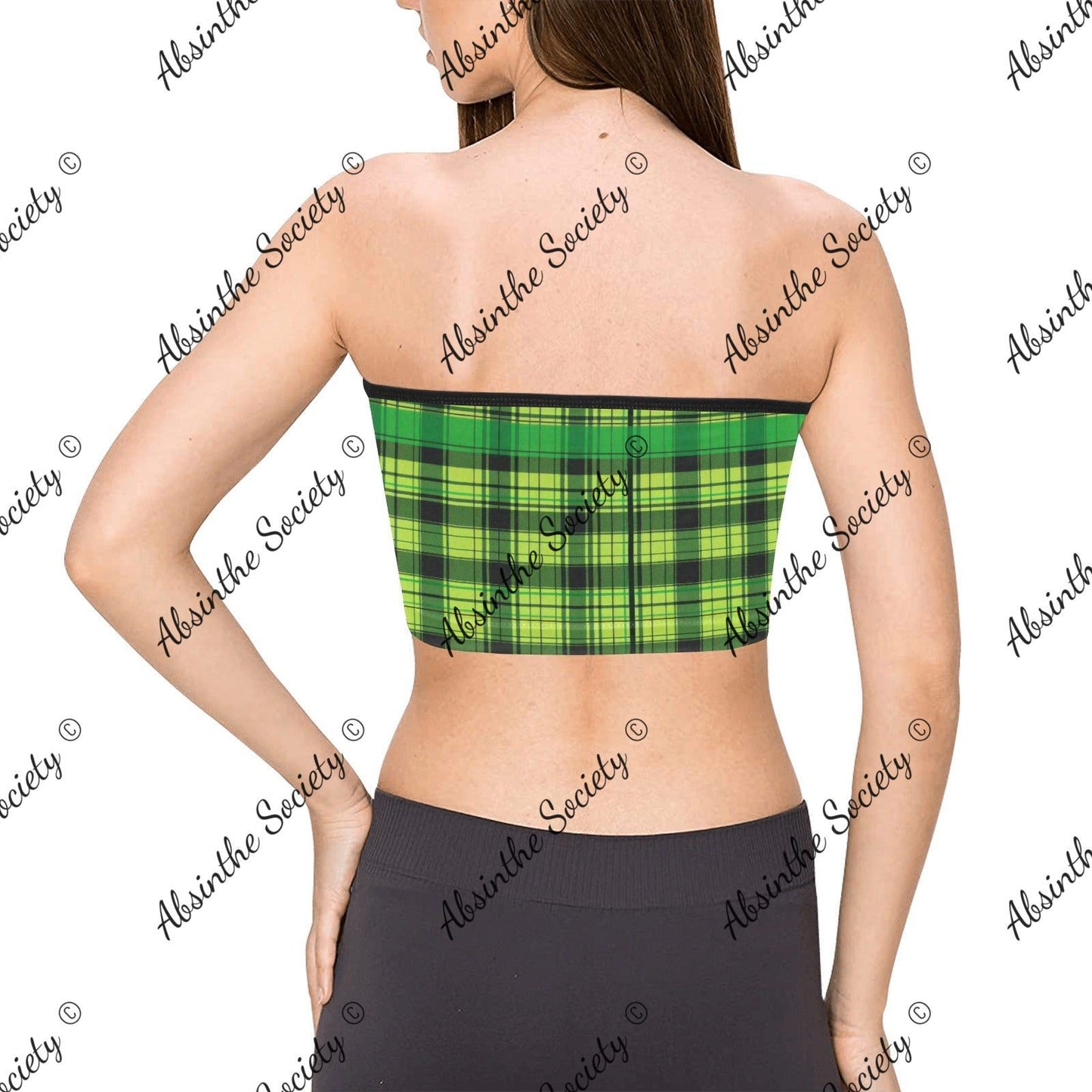 La Sangre | All-Over Print Tie Bandeau Top | Dark Chicana Gothic Streetwear