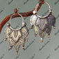 Matlalli | Wide Double-Layer Leaf Metal Earrings | Silver & Antique Silver Antique Silver