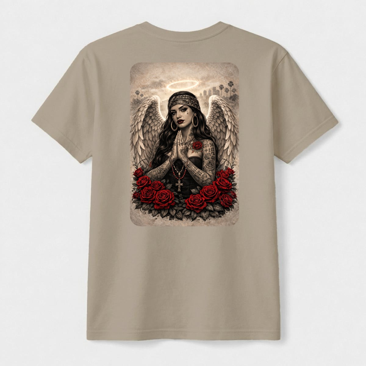 La Angel de Rosas |Premium Cotton | Dark Chicana Gothic Streetwear